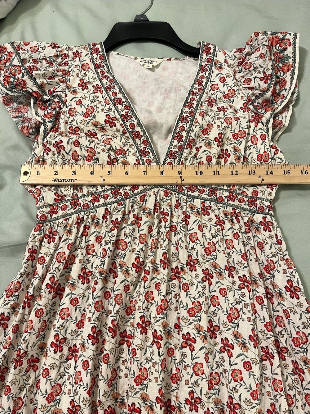 Max Studio London Floral Boho Prairie Maxi Dress Cottagecore XS - Picture 4 of 7